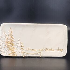 Burton Heaven and Nature Sing Christmas Platter Carla Grogan 13.5" Ceramic Vtg